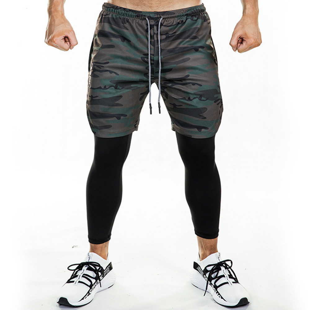 

2021 Joggers Sweatpants New Men 2 in 1 Ny Leggings Double Layer Sportswear Male Gym Fitness Running Quick Dry Track Pants F6eh, Black