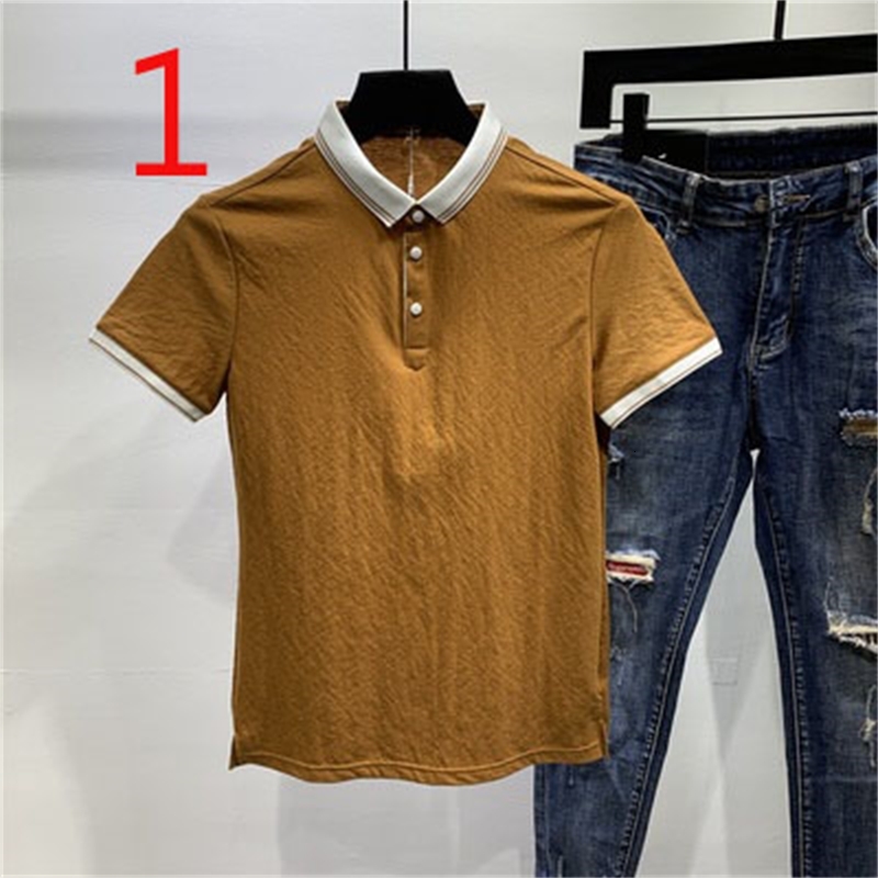 

2021 New Summer Men's Ice Silk Half-sleeved Ny Korean Round Neck Thin Knit T-shirt Tide 26kw