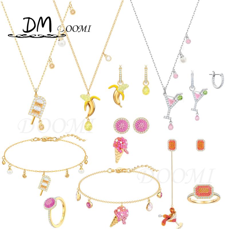 

Pendant Necklaces SWA Fashion Ladies Jewelry Exquisite Cocktail Party Cream And Banana Women's Necklace Romantic Gift