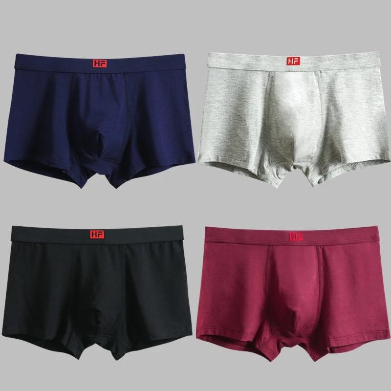 

Underpants 4pcs Plus Size 6XL 7XL Men Boxer Underwear Solid Breathable Boxers Shorts Cuecas Modal Boxershorts Man Panties, 2f
