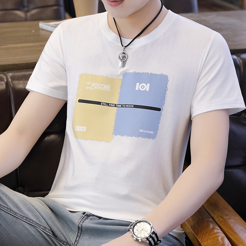 

Men Casual T-Shirt Short Sleeve Print Tops O-neck Slim Tees Shirt Summer Mens Clothing Fashion Loose Sport Golf T-shirts, Black
