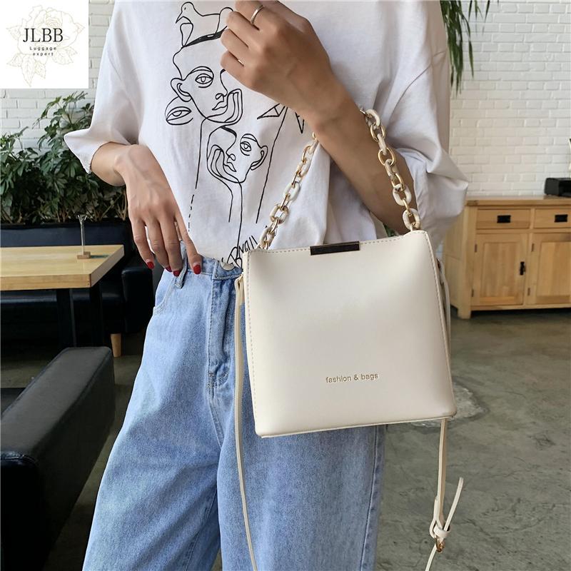 

New Bucket Chains For Women Bag Small Fashion All-match Lady Cross body Bag Simple Commuter Girl's Handbag Female Shoulder, Black