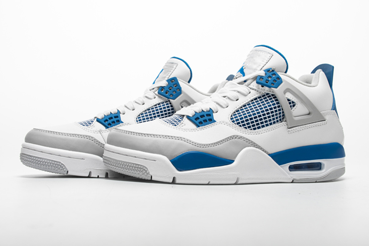 Jumpman 4 Retro OG "Bleu militaire" Chaussures de basket-ball pour hommes Sports de plein air Baskets avec boîte d'origine