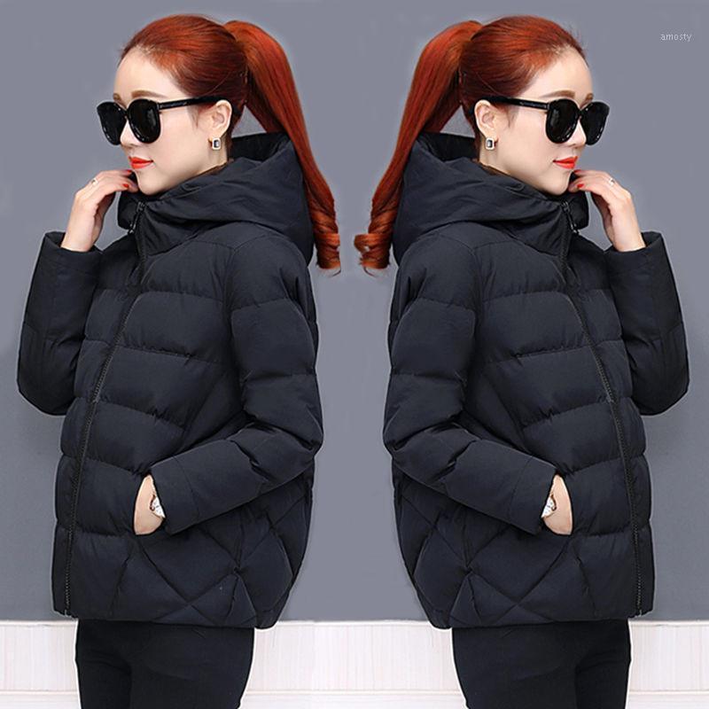 

Women's Down & Parkas Women Jacket Winter Stand Collar Hooded Autumn Basic Ladies Female Coats Plus Size Outwear Casaco Feminino Inverno 202, Black