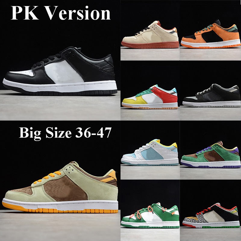 

2022 Big Size 36-47 Mens Designer Casual Shoes Women Low Skate Board Sneakers Dusty Olive Black White Pink Pigeon Purple Pulse Man Trainers