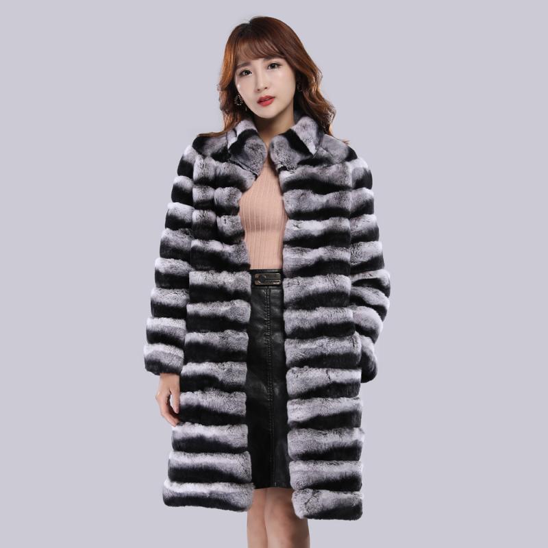 

Women' Fur & Faux Lady Real Rex Coat Winter Warm Soft Long Jacket Quality Natural, Blue