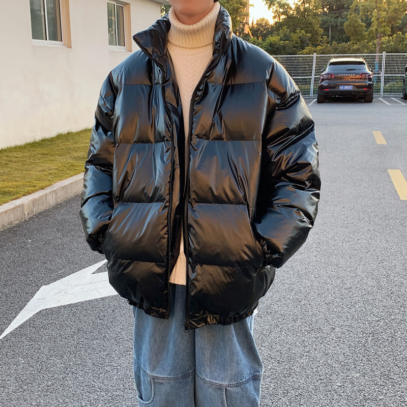 

2021 New Winter Thick Bright Color Jacket Men's Parka Warm Fashion Casual Stand-up Collar Men Loose Korean Short Coat Mens -5xl Cpxg, Silver