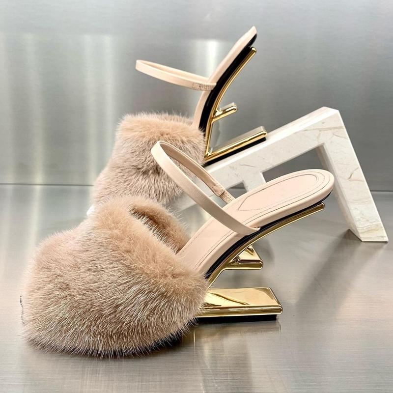

Slippers Womens Peep Toe Real Mules Strange Fretwork High Heel Shoes Slides Ladies Sexy 7Colors 2022, Black
