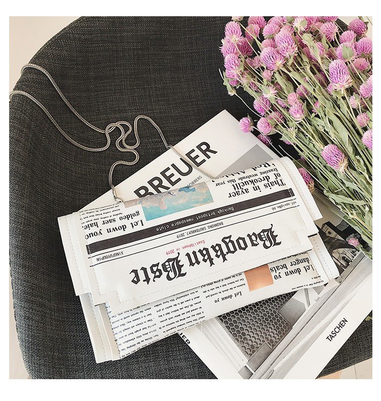 

Newspapers modeling handbag clutch letter envelope purse casual shoulder crossbody evening bags
