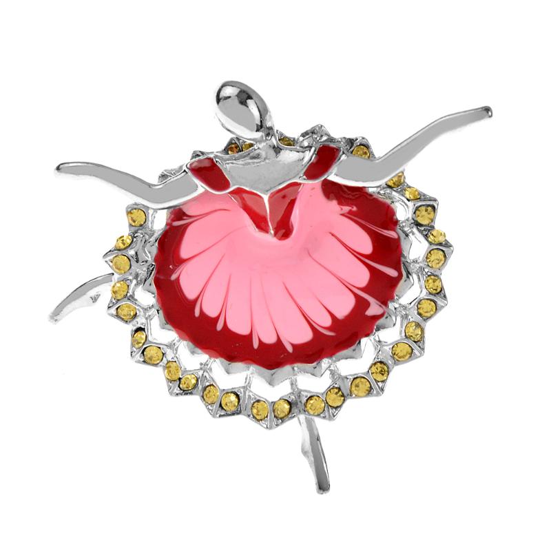 

Pins, Brooches CINDY XIANG Rhinestone Dancing Girl Ballet Brooch Enamel Fashion Jewelry Lady Pin 3 Colors Available High Quality 2021 Gift