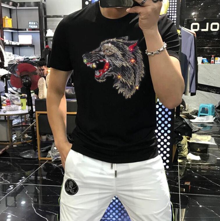 

New Fashion Men Tshirts Long Sleeve 2021 Summer Diamond Stone Casual Slim Fit Tops Tee  Km57, As shown
