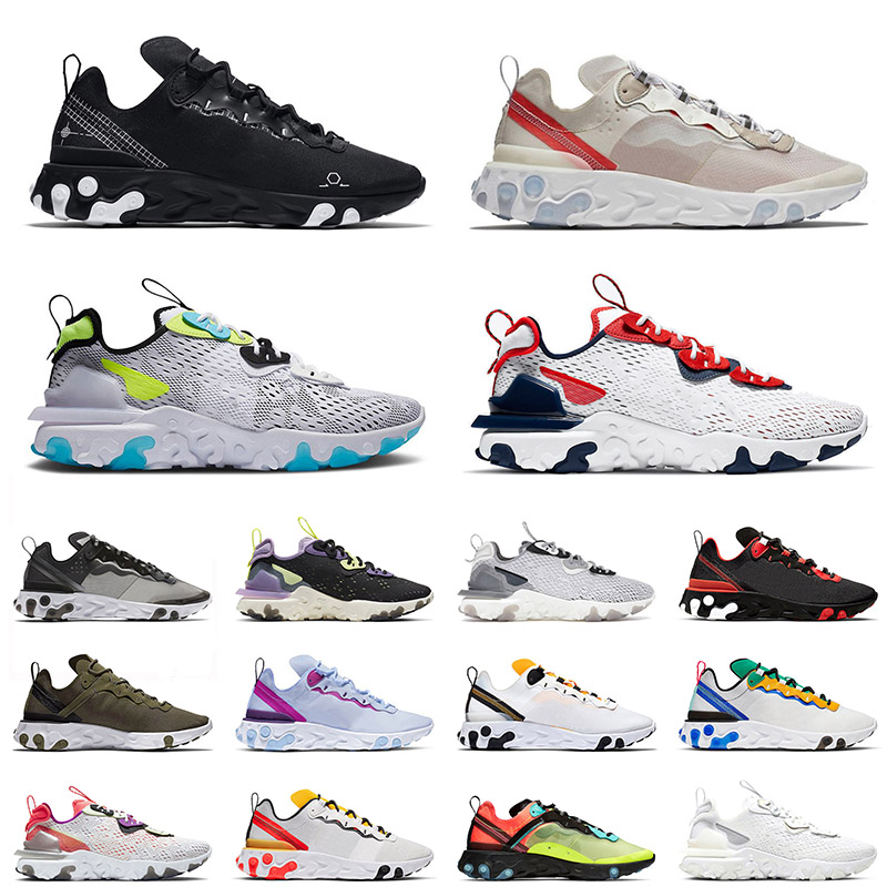 

Top Fashion Epic React Vision Worldwide Pack White Running Shoes Black Schematic for Men Women Element 55 87 Undercover Trainers, Shown