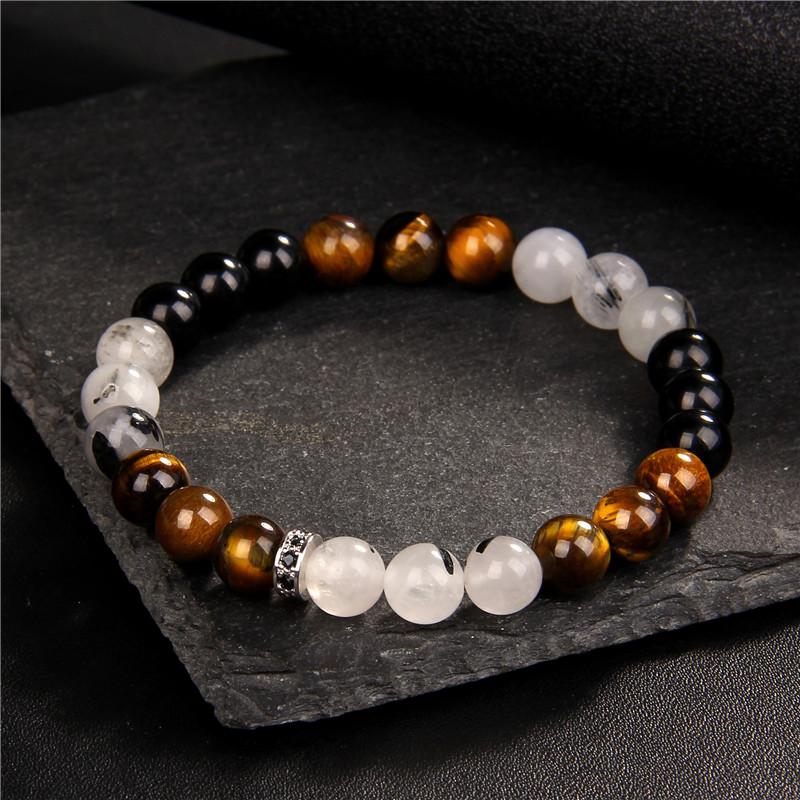 

Charm Bracelets Tiger Eye For Men Women Striped Agates Prehnites Labradorite Quartzs Rutilated Garnet Natural Stone Bracelet Jewelry