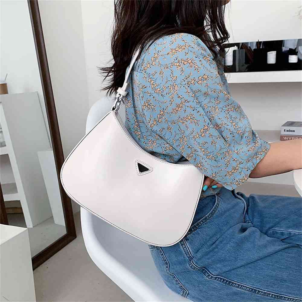 

Simple and atmospheric portable small bag women's new fashion Pu square version single shoulder, White