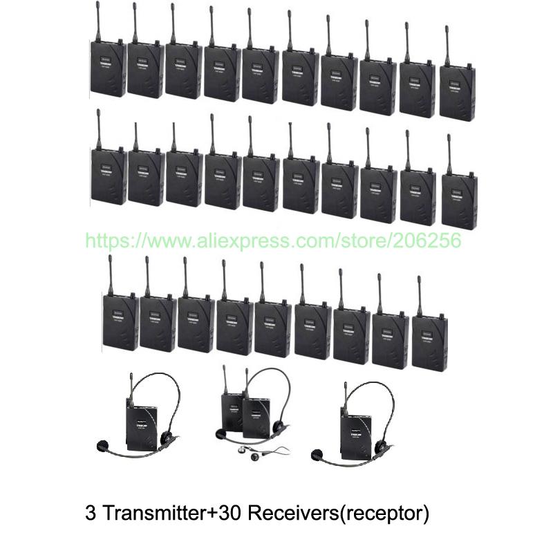 

Microphones Takstar UHF-938 UHF Frequency Wireless Tour Guide System 50m Operating Range 3 Transmitter+30Receivers For Guiding Training