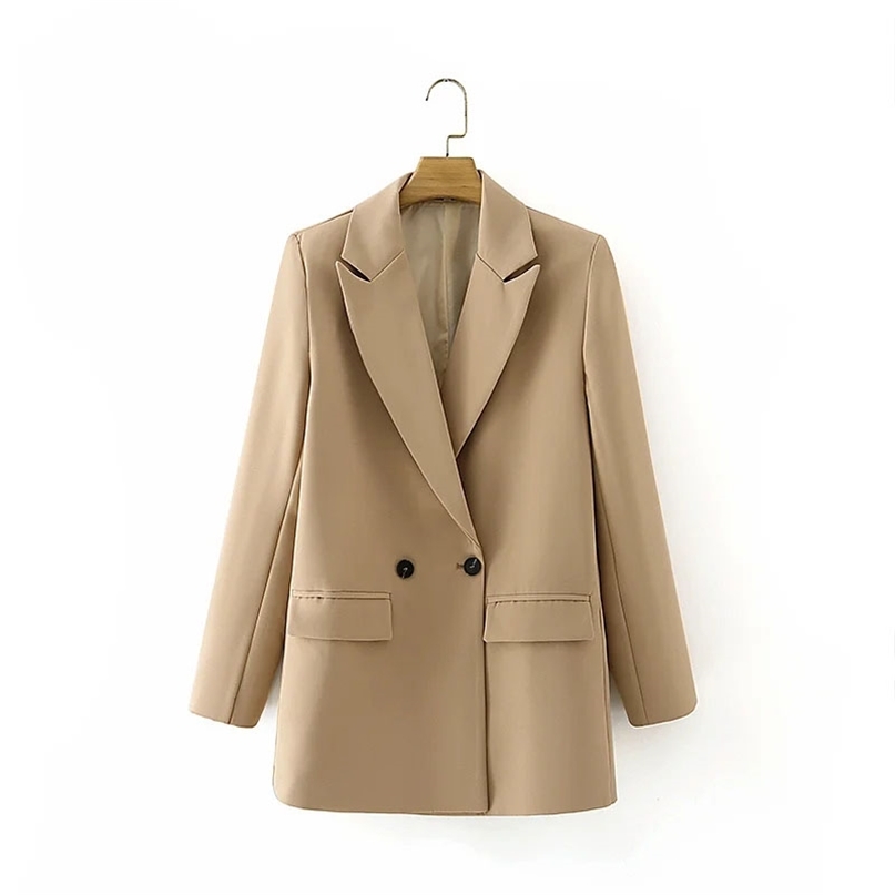 

Za Blazer Women Set Jacket Female Oversize Korean Style Dress Suits 211019, Khaki