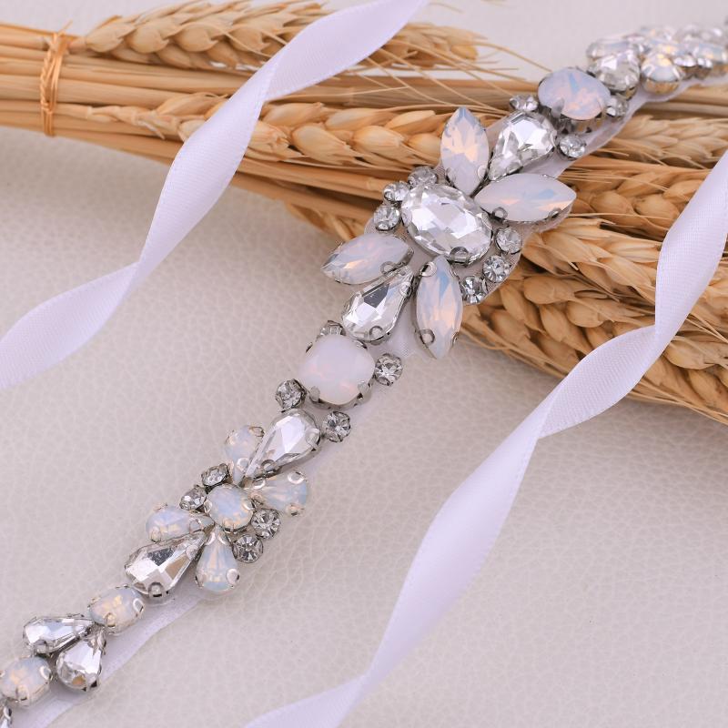 

Wedding Sashes AMORARSI S384 Handmade Silver Belt Protein Diamond Belts For Women Accessories Bridal Dress Evening Dresses