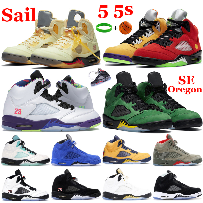 

New 5 5s Sail Alternate Bel grape basketball shoes what the fresh prince SE Oregon Michigan running sneaker Men Sport trainers, Bubble wrap packaging