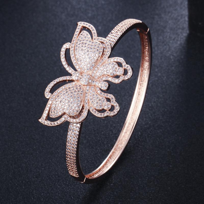 

Bangle European And American Fashion Beautiful Butterfly Bracelet Micro Inlaid Zircon High-end Banquet Jewelry