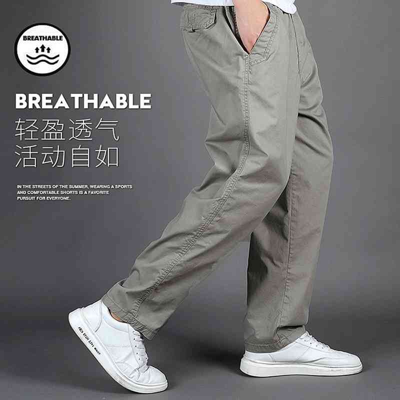 

Spring and summer casual sports straight overalls fashion men's solid color oversized cotton pants, Black