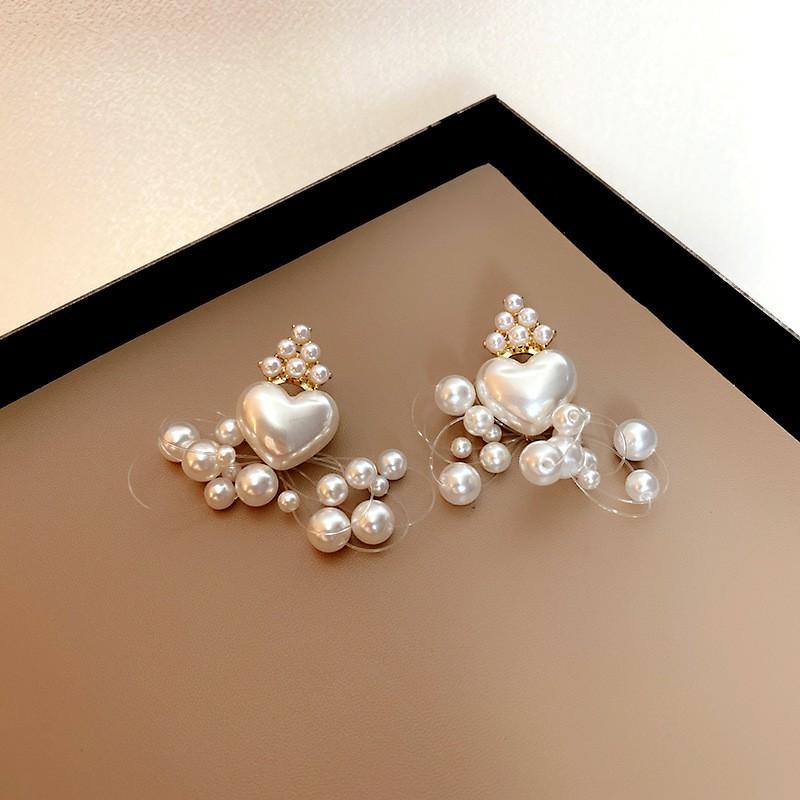 

Dangle & Chandelier 2022 Korean Fine Fresh Lovely Drop Earrings Fashion Contracted Heart Pearl Elegant Women Jewelry