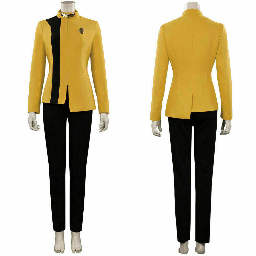

Women Uniform Star Trek: Discovery S4 Cosplay Costume Yellow Outfit Halloween, Photo color