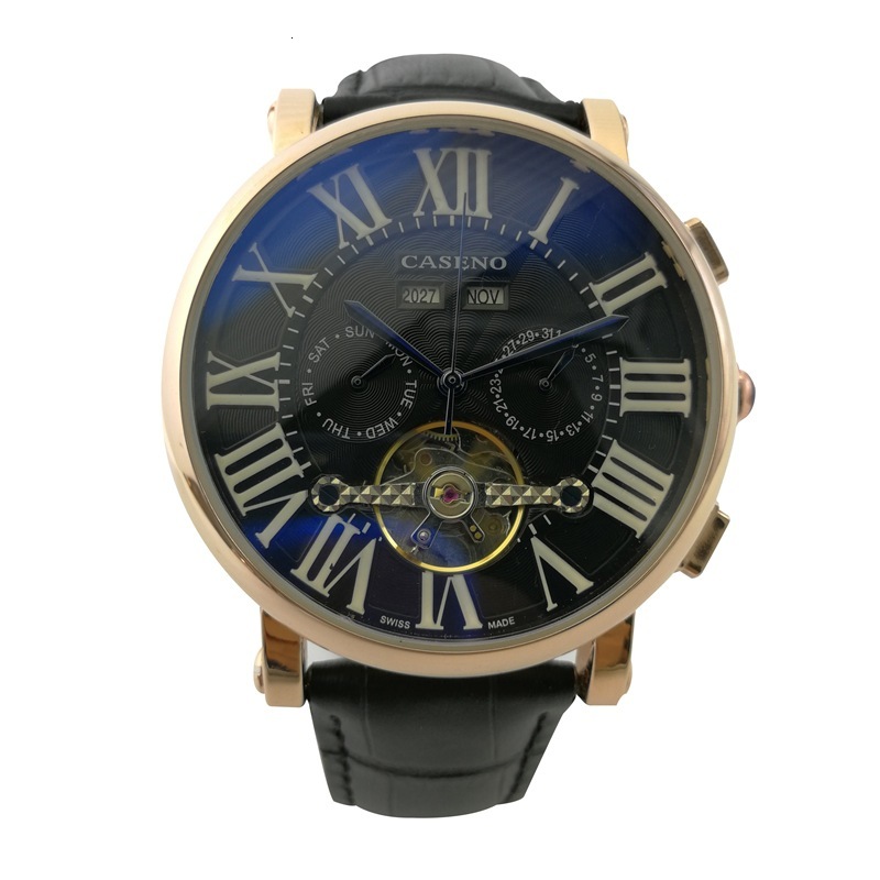 

Watch Belt Calendar Mechanical, Slivery;brown