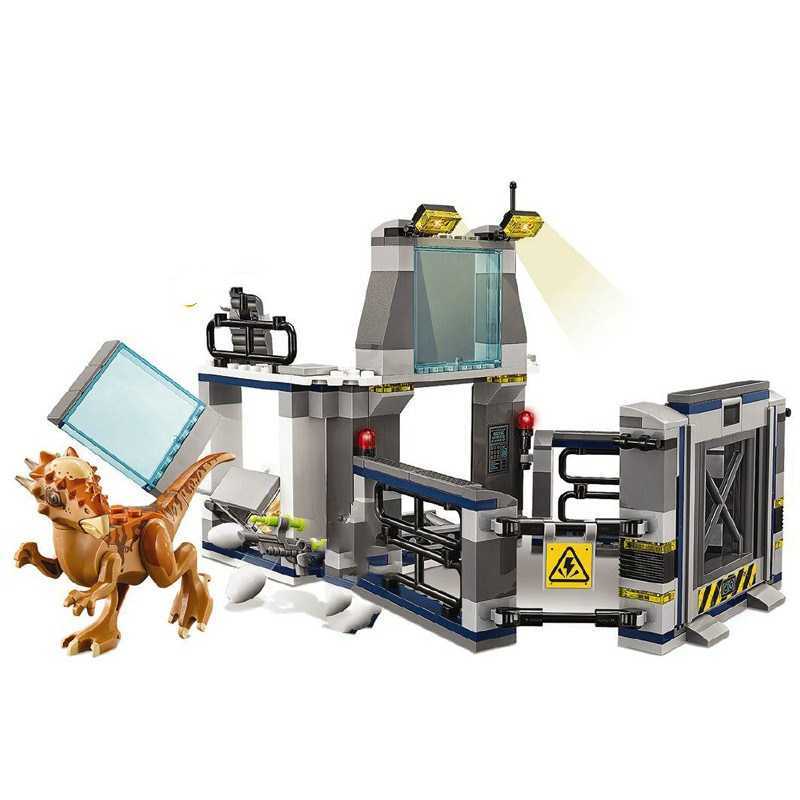 

75927 Jurassic World Building Blocks Jurassic World Breakout Observation Deck Lab Building Block Compatible Dinosaur Toys Y0808