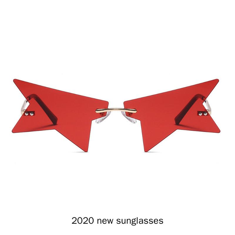 

Sunglasses Fashion Rimless Red Star Women Vintage Black Ocean Lens Eyewear Men Pink Yellow Sun Glasses Shades UV400 NX