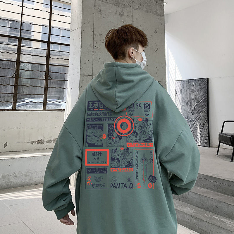 

2021 New Japanese Hoodie Streetwear Korean Fashion Gothic Sweatshirt Tops Casual Funny Spring Autumn Harajuku Hoodies Male Xm59