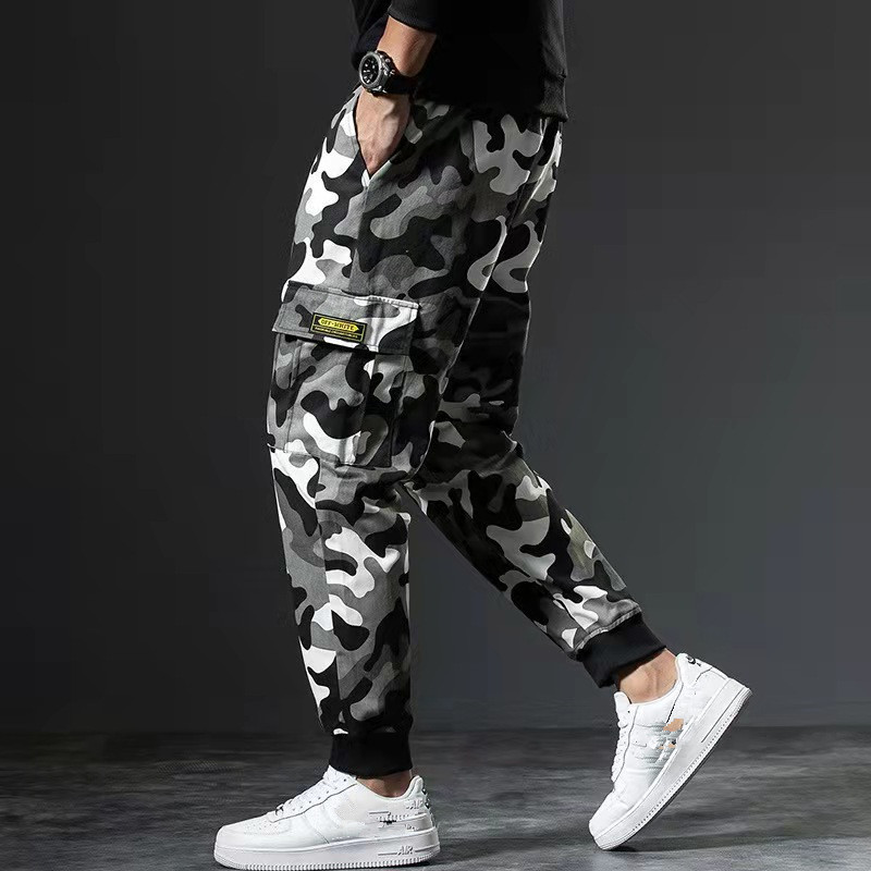 

Spring and Autumn Men's Pants Casual Loose Camouflage Sweatpants Large Size for Men Sports Pants Jogging GH665, Black;blue