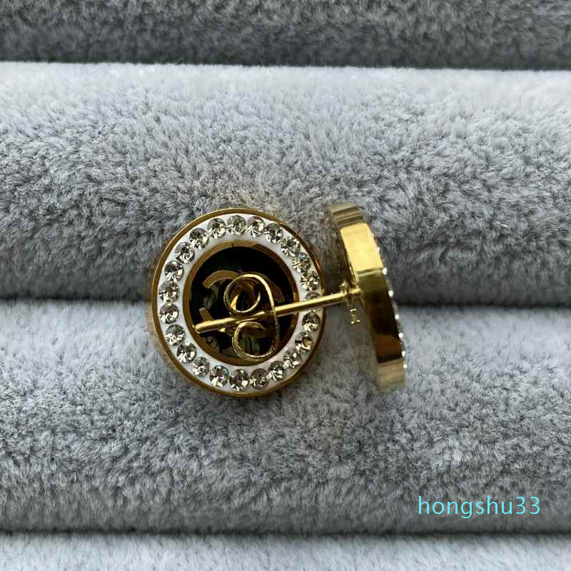

2021 Never fade black women Designer Studs Gold Silver Rose plated Stainless Steel Earrings Fashion Logo