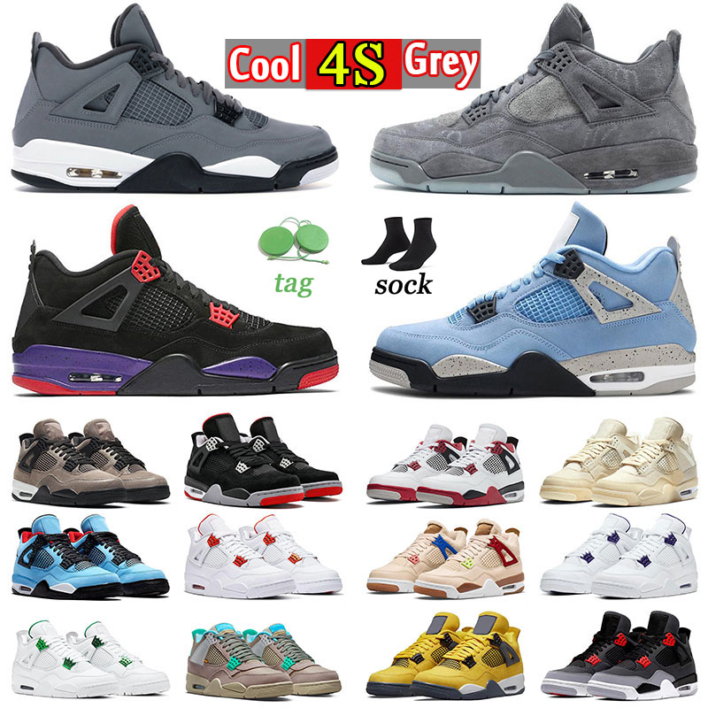 

Top 4s mens cool grey basketball shoes winter athletic sport sneakers classic jumpman 4 unc x Tvs university blue court purple white dark gray wild things trainers, V01 2020 raptors 40-47
