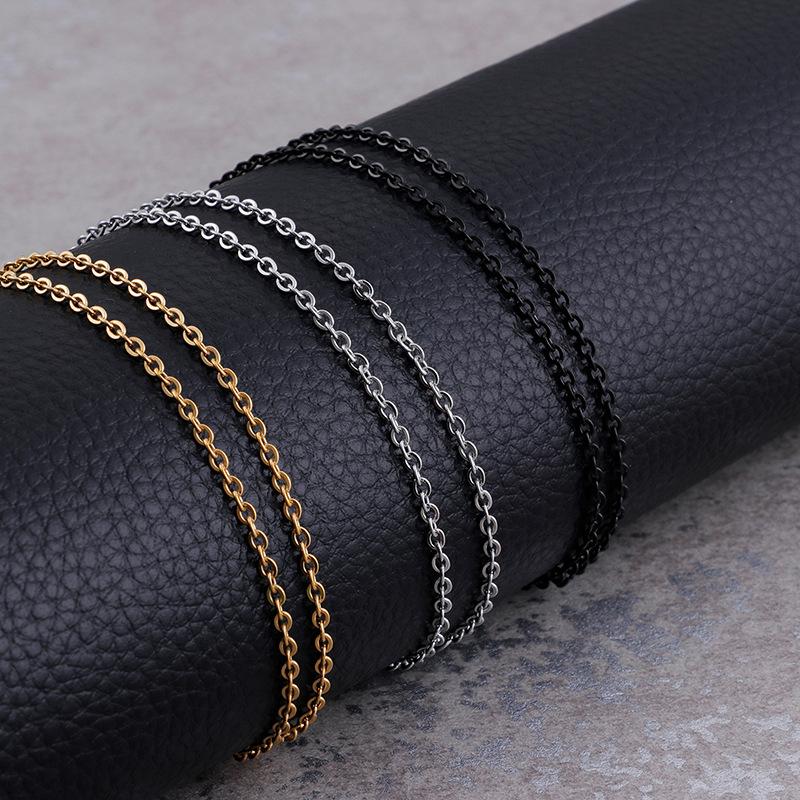 

Chains Fashion Gold Stainless Steel Link Simple Chain Necklace Jewelry For Pendant