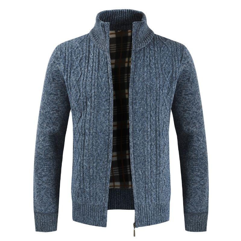 

Men's Sweaters Winter Cardigan Men Fashion Knitted Sweater Jacket Slim Thick Jumper Zipper Warm Casual Coats, White;black