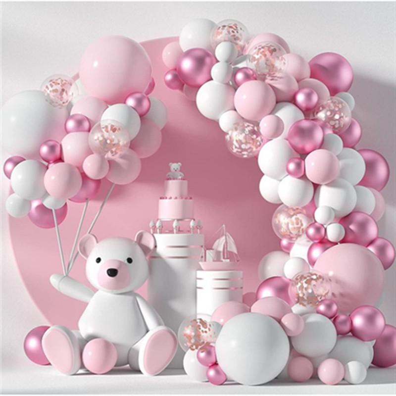 

Party Decoration 107pcs White Pink Balloons Garland Arch Kit Baby Shower Background Birthday Wedding Confetti Balloon Chain Set