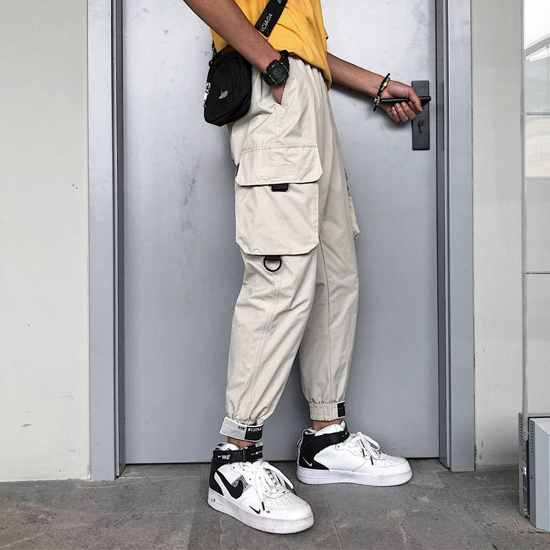 

2021 New Corredores 5xl Vero Cinza Multi-bolso Fitas Homem Sweatpants Streetwear Casual Harajuku Calas Da Carga Dos Homens Para W2wi