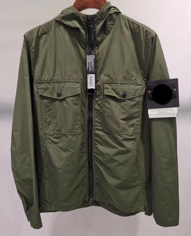 

the Men Air Hooded Jacket Windbreaker Zipper Hoodies Patchwork Jackets Stone Running Sports Hoody Jogger Casual Island Coat E2a013, Black;brown