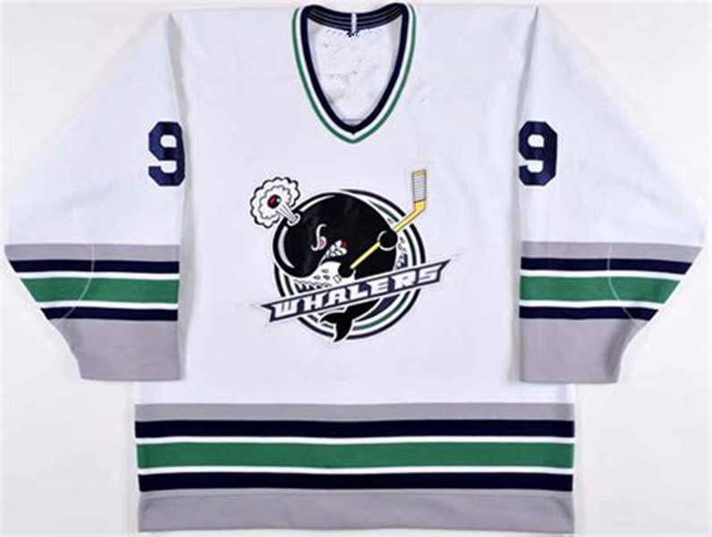 

Vintage PLYMOUTH WHALERS #9 TYLER SEGUIN RETRO HOCKEY JERSEY Mens Embroidery Stitched Customize any number and name Jerseys, Green
