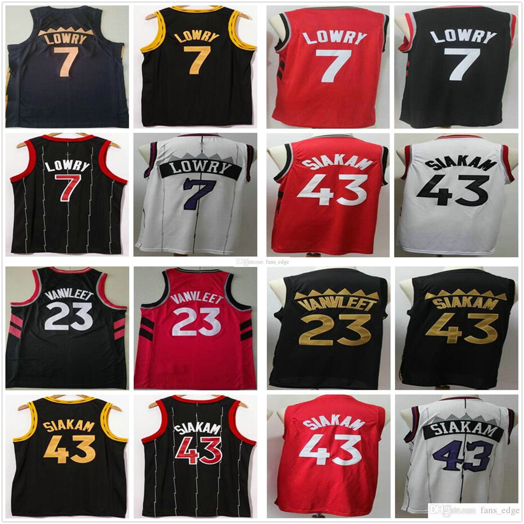 

NCAA College Mens Toronto Pascal #43 Siakam Jersey Raptors Kyle 7 Lowry Fred 23 VanVleet Red White Black Retro Wholesale Basketball Jerseys, Black;red