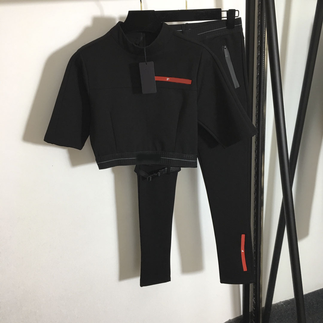 

Minlan Style Spring Summer Brand Same Style Two Pieces Sets Coat Pants Black Empire Short Sleeve High Quality meiyi