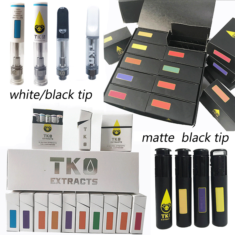 

TKO Extracts SAUCE Vape Cartridges 0.8ml 1.0ML Atomizers Matte Black Tip Ceramic Coil Carts 510 Thick Oil Dab Wax Vaporizer