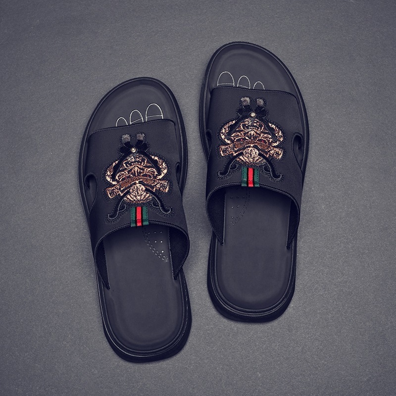 

Slippers men's summer wear fashion trend sandals net red outdoor flip flop GT8M, 1# shoe box