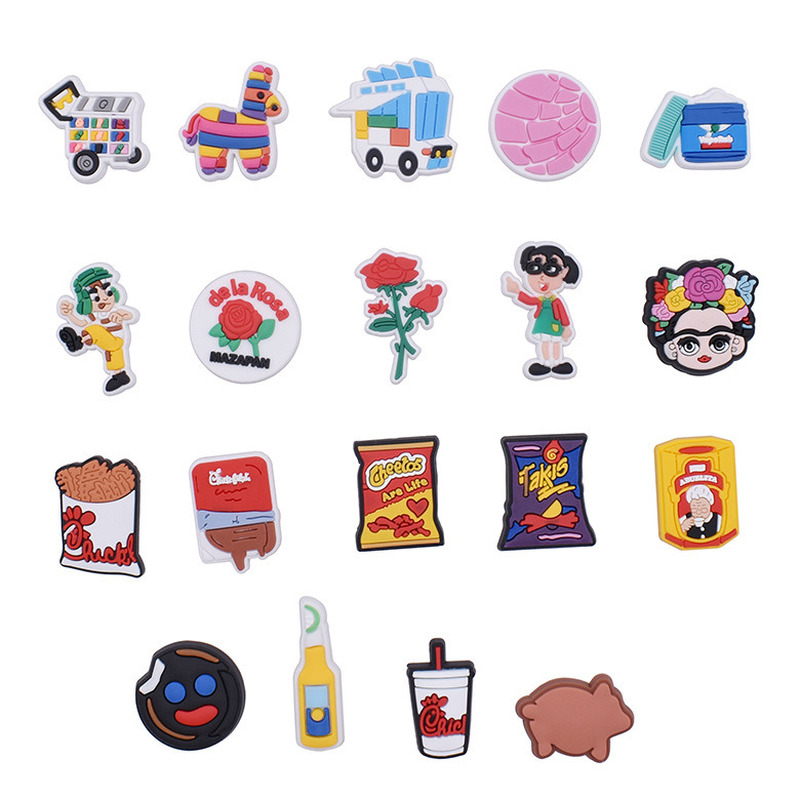 

2lots Mexican Inspire Shoe Decorations Charms Jibitz for Croc Charms Parts Accessories Soft Rubber Clog Wristband Charm Buckle Buttons Party Favors Birthday Gift