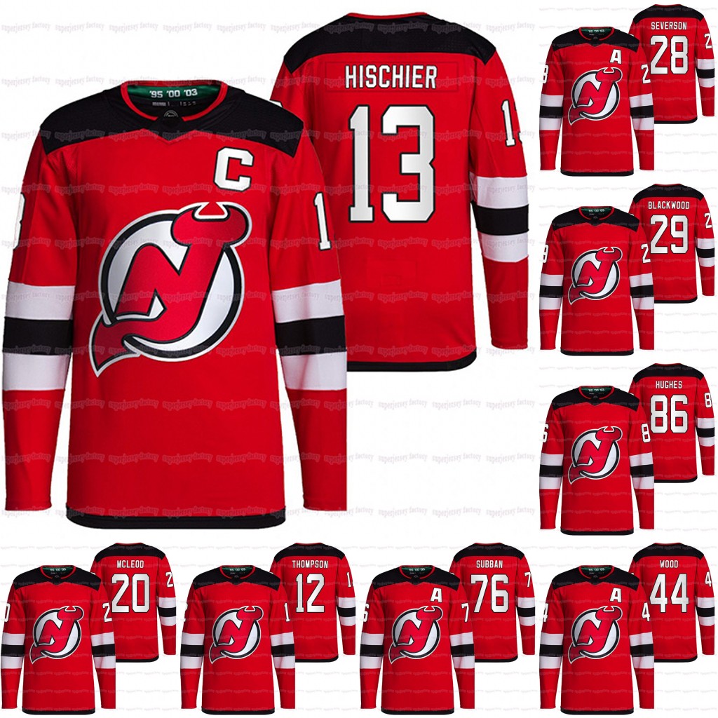 

13 Nico Hischier New Jersey Devils 2022 Jersey Jack Hughes Mackenzie Blackwood Miles Wood P.K. Subban Damon Severso P.K. Subban Jonathan Bernier Ty Smith Colton White, 37 pavel zacha