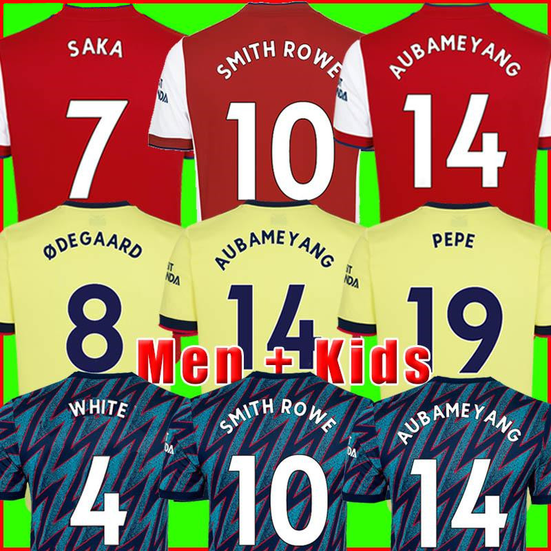 

21 22 PEPE SAKA jerseys Fans Gunners ARSen ØDEGAARD THOMAS WILLIAN NICOLAS TIERNEY WHITE SMITH ROWE HENRY 2021 2022 soccer football shirt Men + Kids kit uniforms, 21/22 kids home