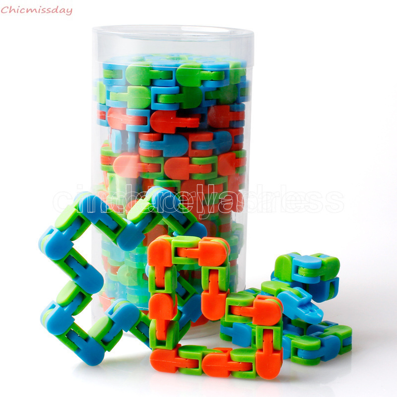 

US Stock Wacky Tracks autismo sensorial Snap and Click Fidget Toys Kids Autism Snake Puzzles Classic Sensory for Children's toys