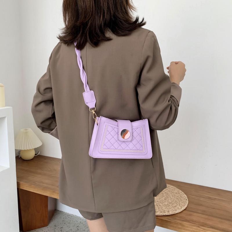 

Fashion Brand Designer Soft PU Leather Crossbody Bags For Women Simple Underarm Bag Shoulder Bag Lady Luxury Small Handbags, Violet