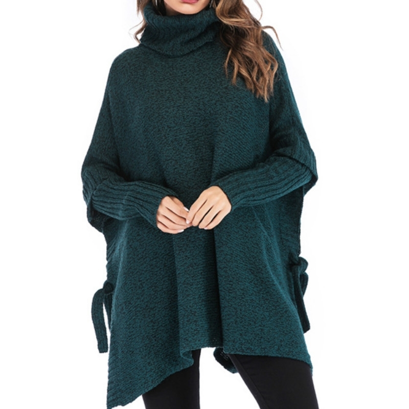 

Loose Women Turtleneck Sweaters High Quality Autumn Winter Pull Jumpers European Casual Twist Warm Sweater Female Oversized 210603, Dark green