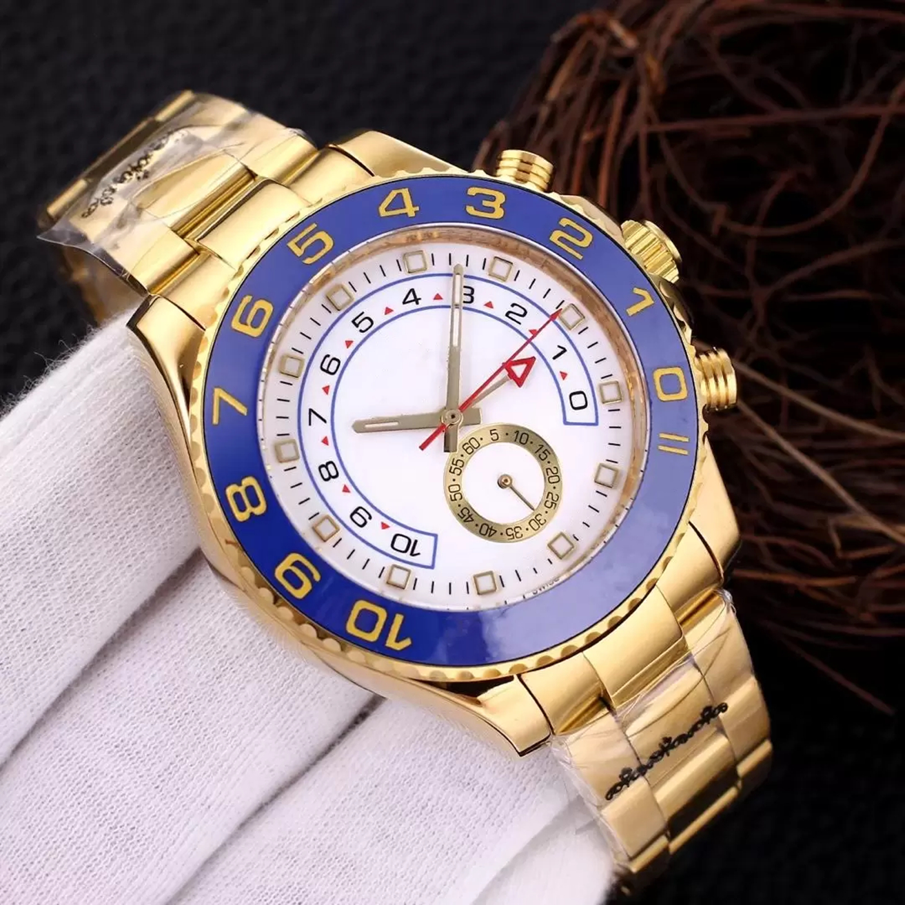 

with original box 4 styles mens mechanical automatic watch 44mm 2813 movement ceramic bezel watches waterproof luminous watch stainless steel men wristwatch, Style 1 original box + watch